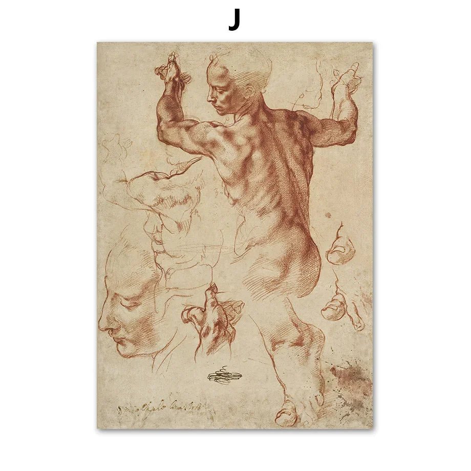 DaVinci Sketch Anatomy Muscle Vitruvian Man Wall Art Canvas Painting Nordic Poster And Prints Wall Picture For Living Room Decor - DeadScholarSociety