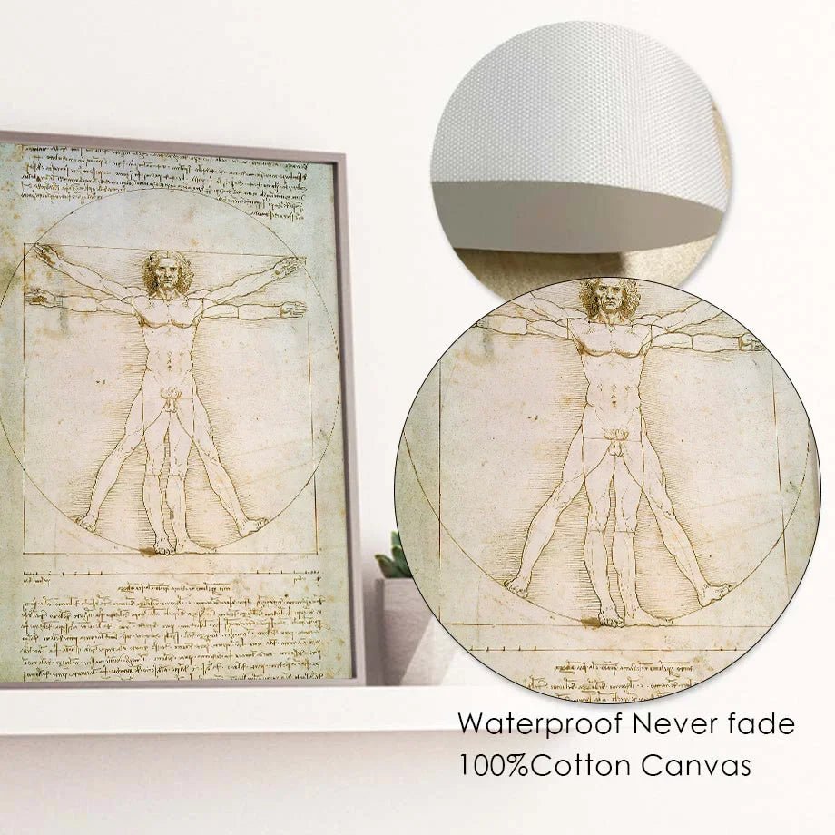 DaVinci Sketch Anatomy Muscle Vitruvian Man Wall Art Canvas Painting Nordic Poster And Prints Wall Picture For Living Room Decor - DeadScholarSociety